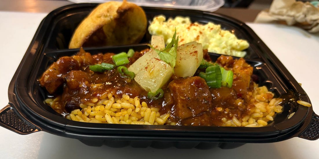 Pineapple Jerk Chicken Dinner.